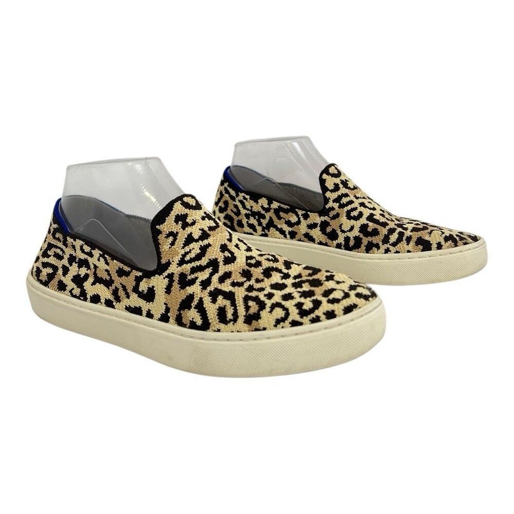 Leopard Print Slip-On Sneakers in Natural/Black